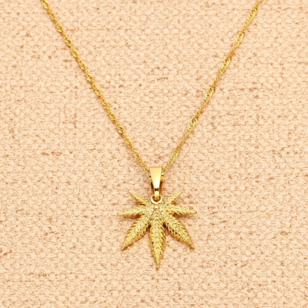 Leaf necklace, pot necklace, 420 necklace - Picture 3 of 6